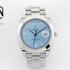 Rolex Day-Date Steel Blue Dial 40mm Steel Bracelet Replica Watches