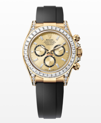 Replica Rolex Cosmograph Daytona Golden Dial Diamond Bezel 40MM Watch