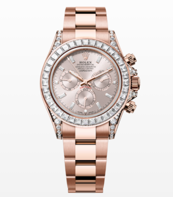 Replica Rolex Cosmograph Daytona Sundust Dial 40MM Diamond Bezel Rose Gold Watch